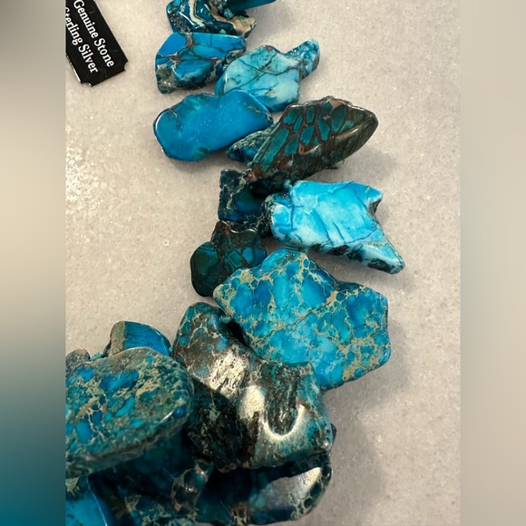 NWT genuine turquoise and sterling silver necklace. - Picture 3 of 6